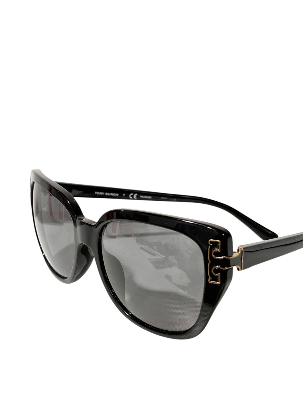 Tory Burch Sunglasses TY7134U 56 Black T Logo Gold Hardware